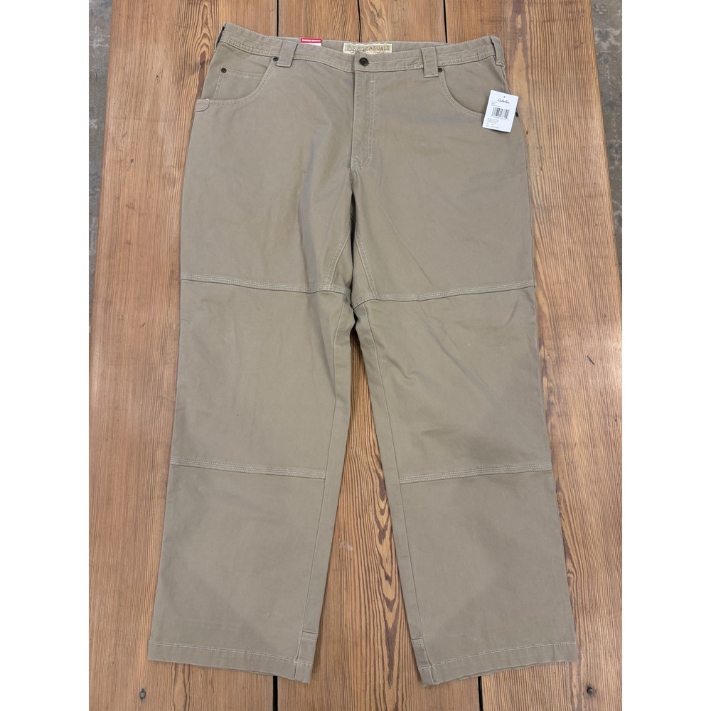 Cabelas Casuals Ultimate Outdoor Pants Mens 40x32‎ Desert Khaki Double Knee Work